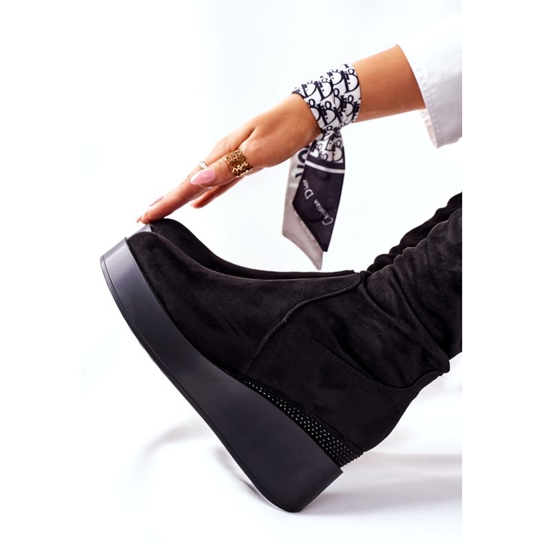 S.Barski Bottines Compensées En Daim S. Barski Noir Celina le noir 1