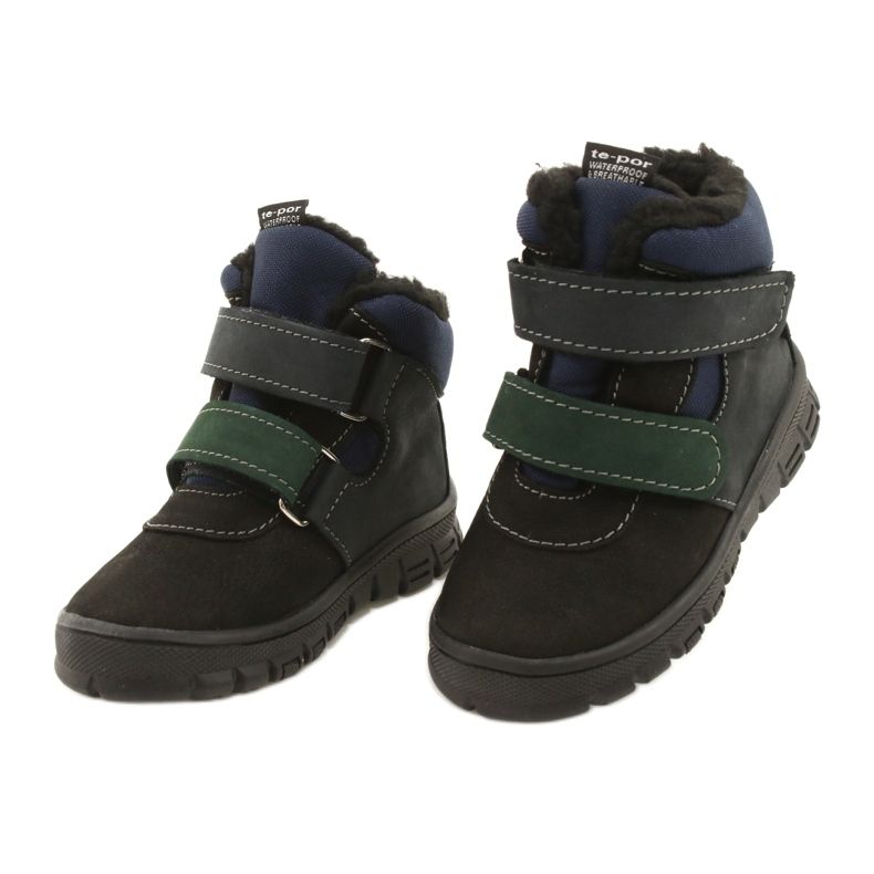 Bottes de garçons avec une membrane étanche Mazurek 1360 noir et bleu marine 2
