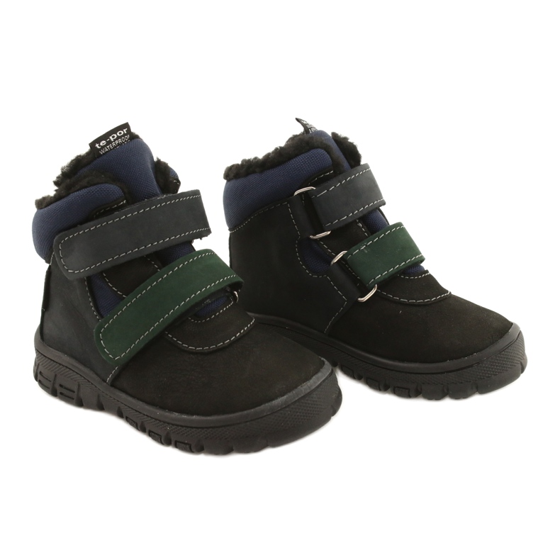 Bottes de garçons avec une membrane étanche Mazurek 1360 noir et bleu marine 5