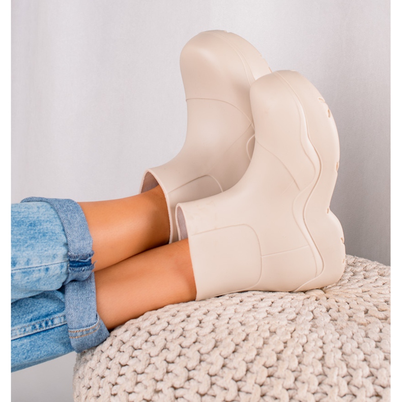 TRENDI Wellies sur la plateforme de mode blanc 1