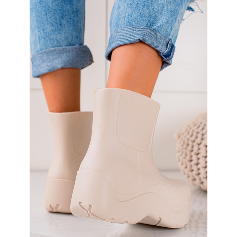 TRENDI Wellies sur la plateforme de mode blanche 2 TRENDI Wellies sur la plateforme de mode blanche 2