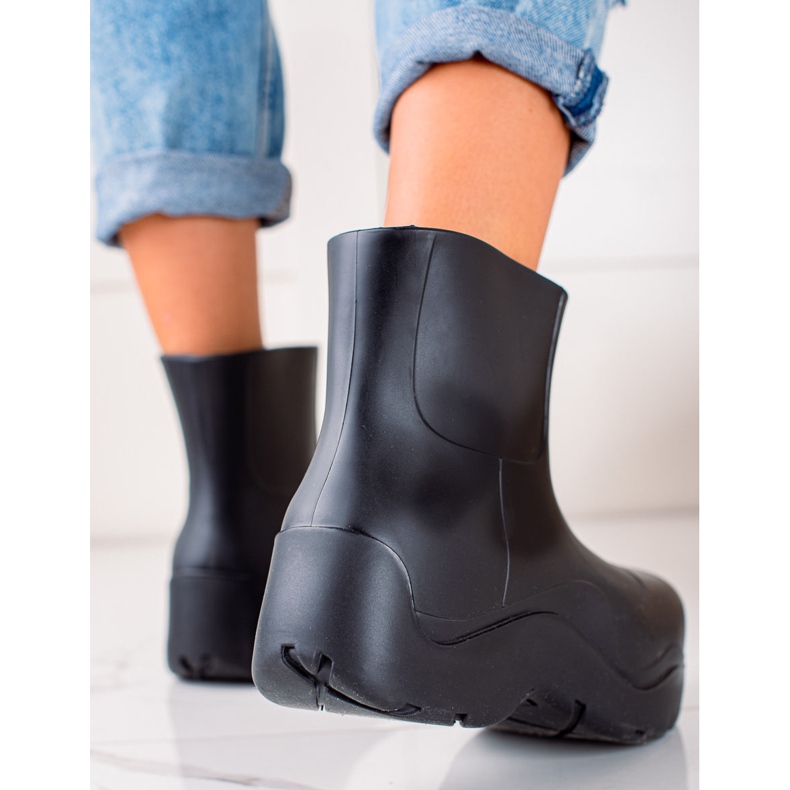 TRENDI Galoches sur la plateforme de la mode le noir 1 TRENDI Galoches sur la plateforme de la mode le noir 1