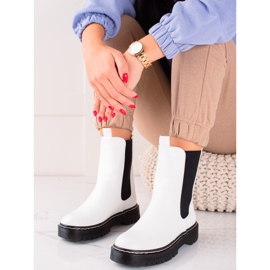 S. BARSKI Bottines Chelsea hautes sur la plateforme S.BARSKI blanc 1