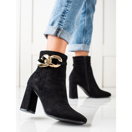 TRENDI Bottes élégantes avec ornement doré noir 1