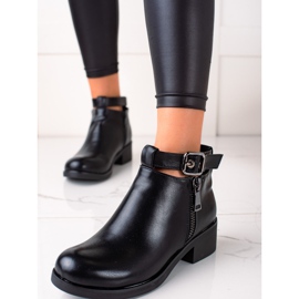 Queen Vivi Bottes à la mode avec boucle le noir 1