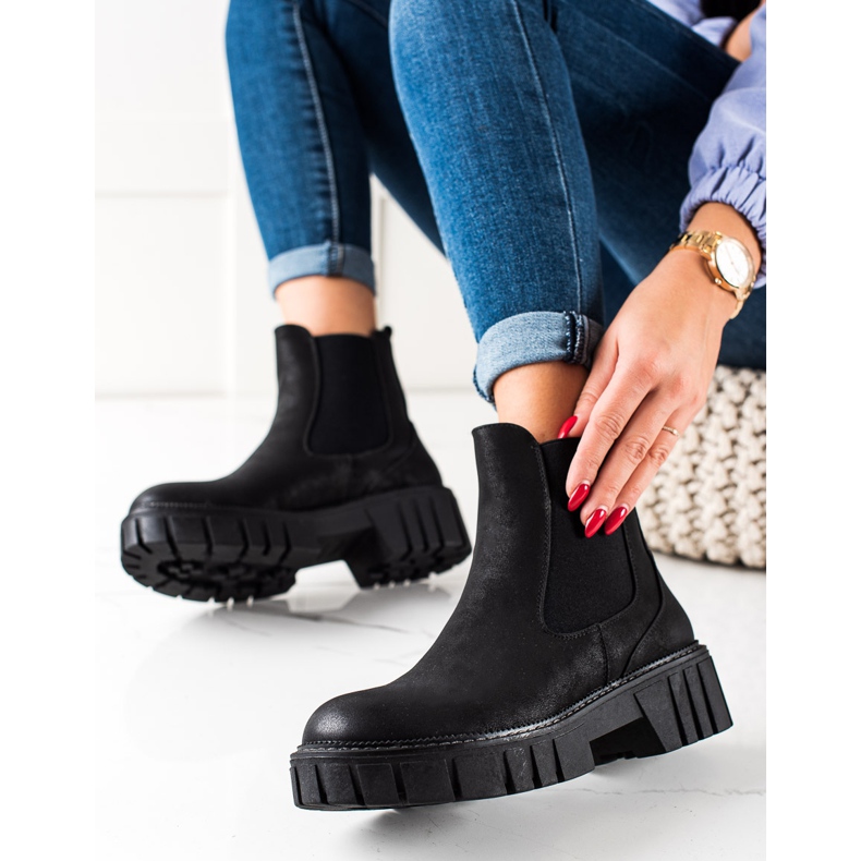 Bottines Chelsea en cuir écologique de Sergio Leone noir 1