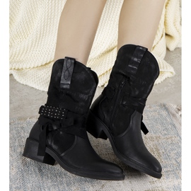 Bottes de cowboy Honoré noires le noir 1