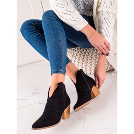 Lucky Shoes Bottes de cow-boy en daim noires le noir 2