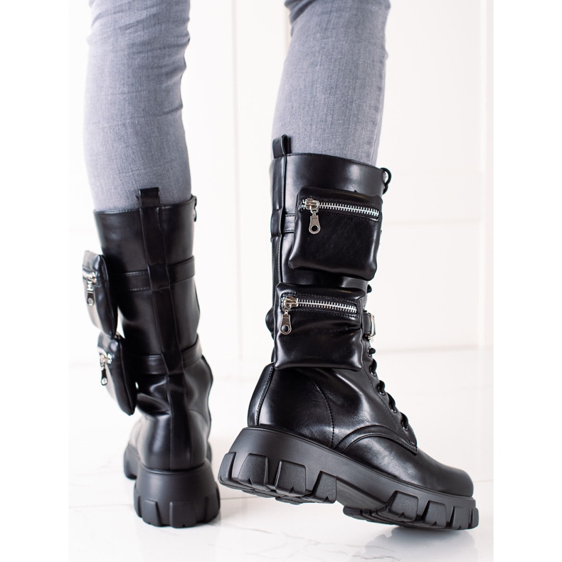 TRENDI Travailleurs de la mode avec des poches le noir 1