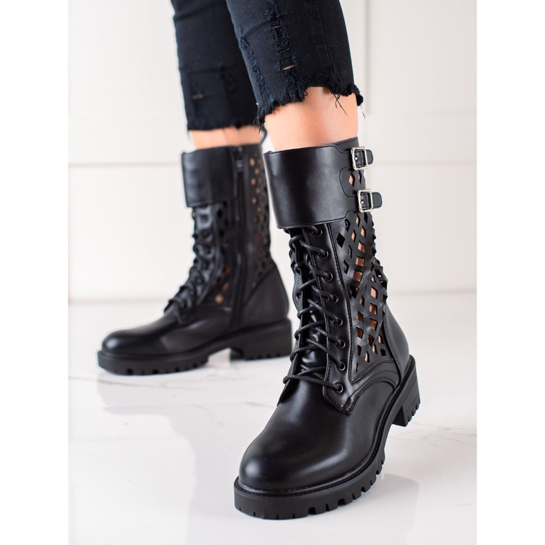 Sweet Shoes Ouvriers ajourés à la mode le noir 1