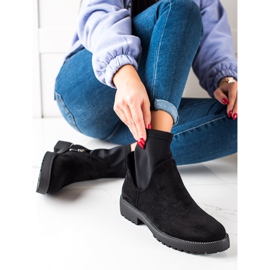 Bella Star Bottines en daim à enfiler le noir 3