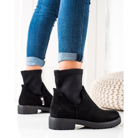 Bella Star Bottines en daim à enfiler le noir 1