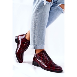 PA2 Chaussures Hautes en Cuir, Bordeaux-Noir Maniz 1