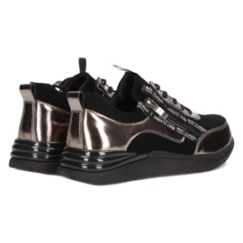 Filippo DP3149/21 BK GN baskets de sport en cuir, nickel foncé noir 4