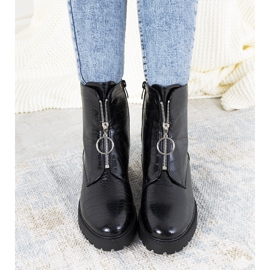 Bottes noires avec une fermeture éclair décorative Parnell le noir 1
