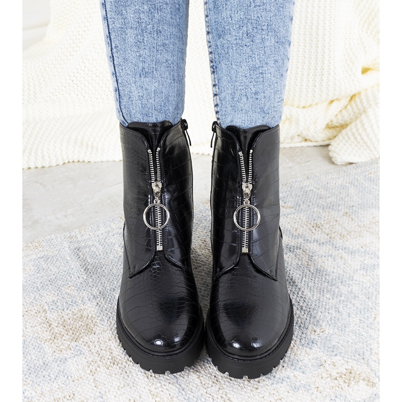 Bottes noires avec une fermeture éclair décorative Parnell 1