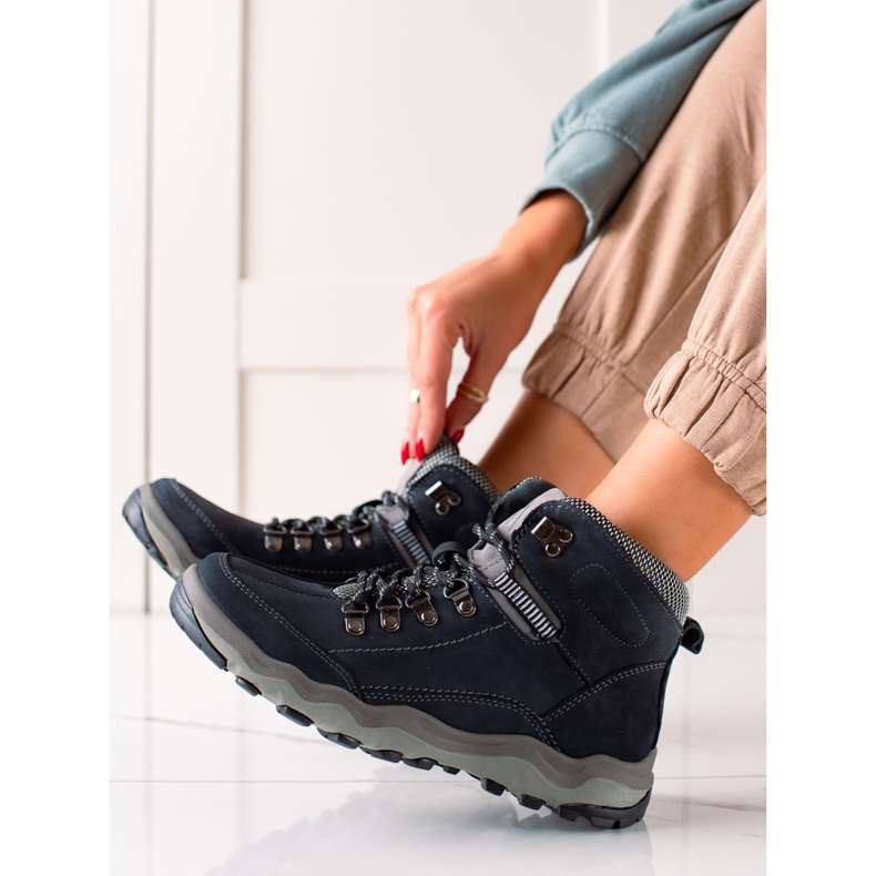 New Age Chaussures de randonnée confortables bleu marine bleu 1