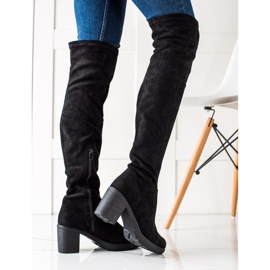 TRENDI Bottes noires confortables sur un poteau 1