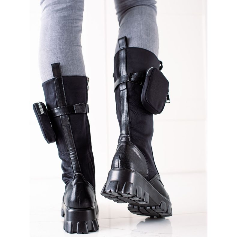 TRENDI Grands travailleurs avec poche le noir 1