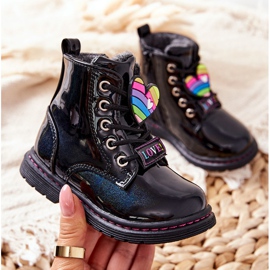 PE1 Bottines Laquées Chauffées De Laine Noir Anlon ['le noir'] le noir 2
