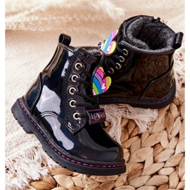PE1 Bottines Laquées Chauffées De Laine Noir Anlon ['le noir'] le noir 4