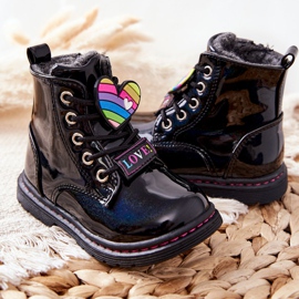 PE1 Bottines Laquées Chauffées De Laine Noir Anlon ['le noir'] le noir 5
