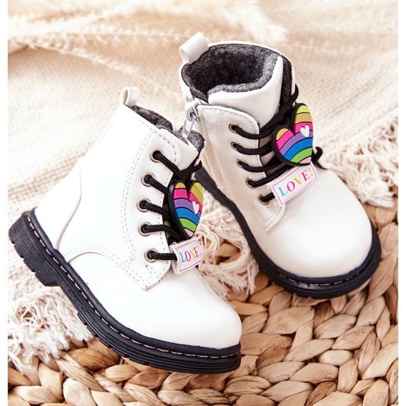 PE1 Bottines Laquées Chauffées De Laine Blanc Anlon blanche 1