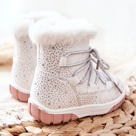 PE1 Bottes de neige chaudes avec fourrure White Stars blanc 2