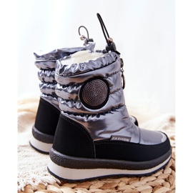 PE1 Bottes de neige chaudes hautes en laine Gris Lucia noir argent 1