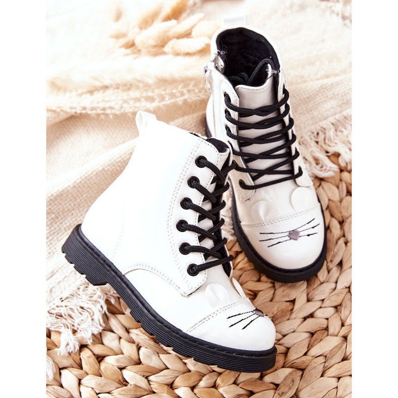 Bottes Chaudes Workers On The Zipper White Mousie blanc 1