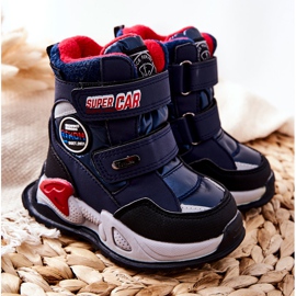 PJ2 Bottes de neige chaudes Boots Avec Velcro Bleu Marine Rizie 1