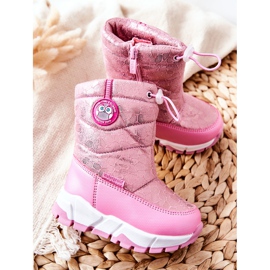 PJ2 Bottes de neige chaudes pour enfants avec fermeture éclair Layoth rose 2
