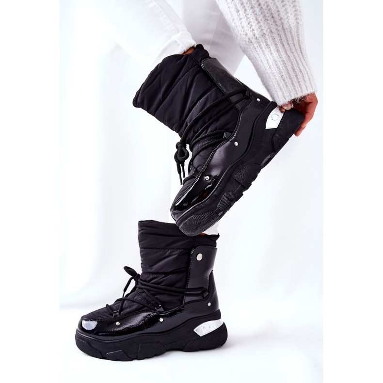 POTOCKI Bottes de neige réchauffées avec de la fourrure Black Holys le noir 1