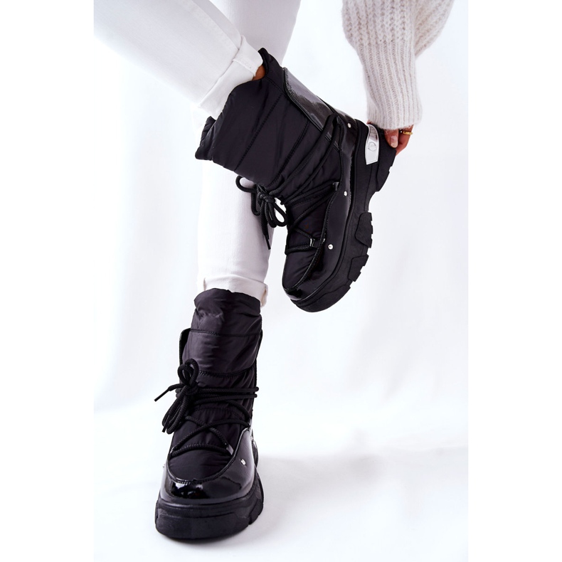 POTOCKI Bottes de neige réchauffées avec de la fourrure Black Holys le noir 2