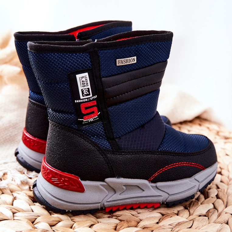 PJ2 Bottes de neige chaudes et hautes pour enfants Leoth bleu marine 2