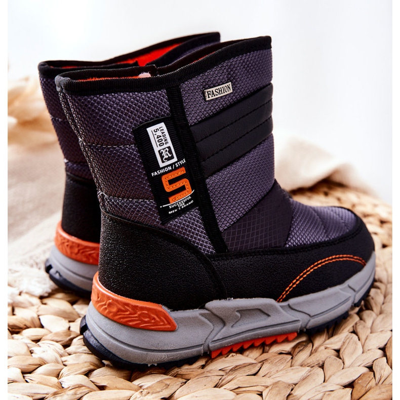 PJ2 Bottes de neige hautes chaudes noires pour enfants Leoth 2