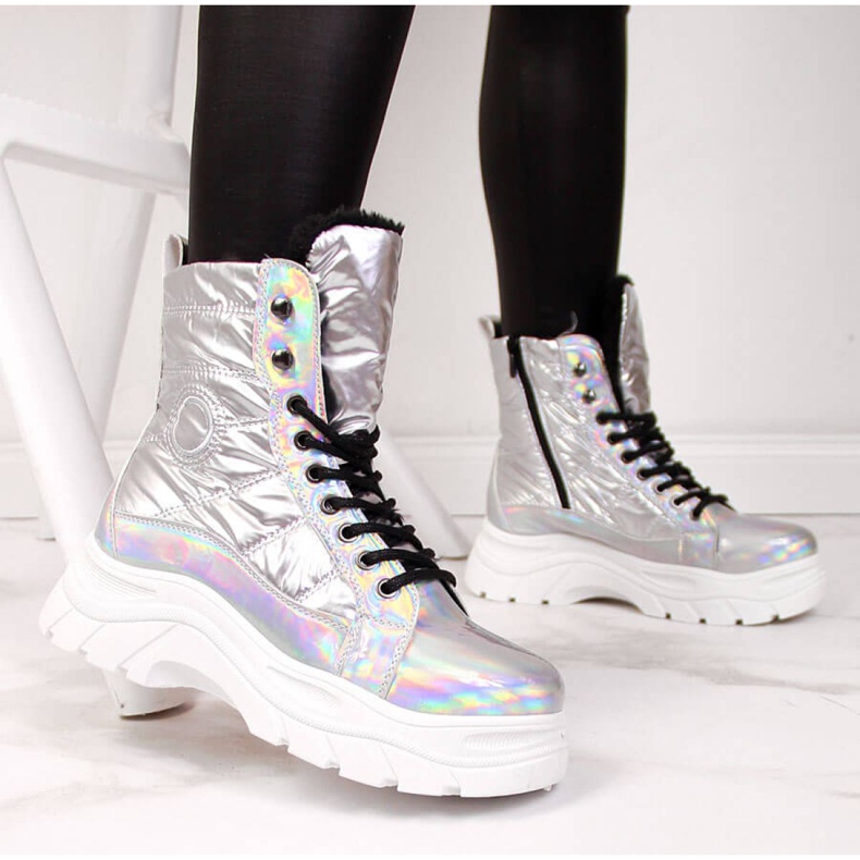 Bottes de neige sur la plateforme Vinceza W JAN47B Silver holo argent 1 Bottes de neige sur la plateforme Vinceza W JAN47B Silver holo argent 1