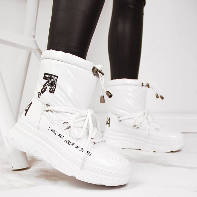 Bottes de neige sur la plateforme Vinceza W JAN48B blanc 1