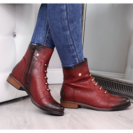 Boots avec décorations Jezzi W JEZ52C rouge le noir 1