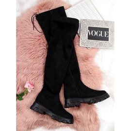 Bottines noires sur la plateforme Navy Dot W WOL12 le noir 1