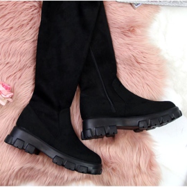 Bottines noires sur la plateforme Navy Dot W WOL12 2