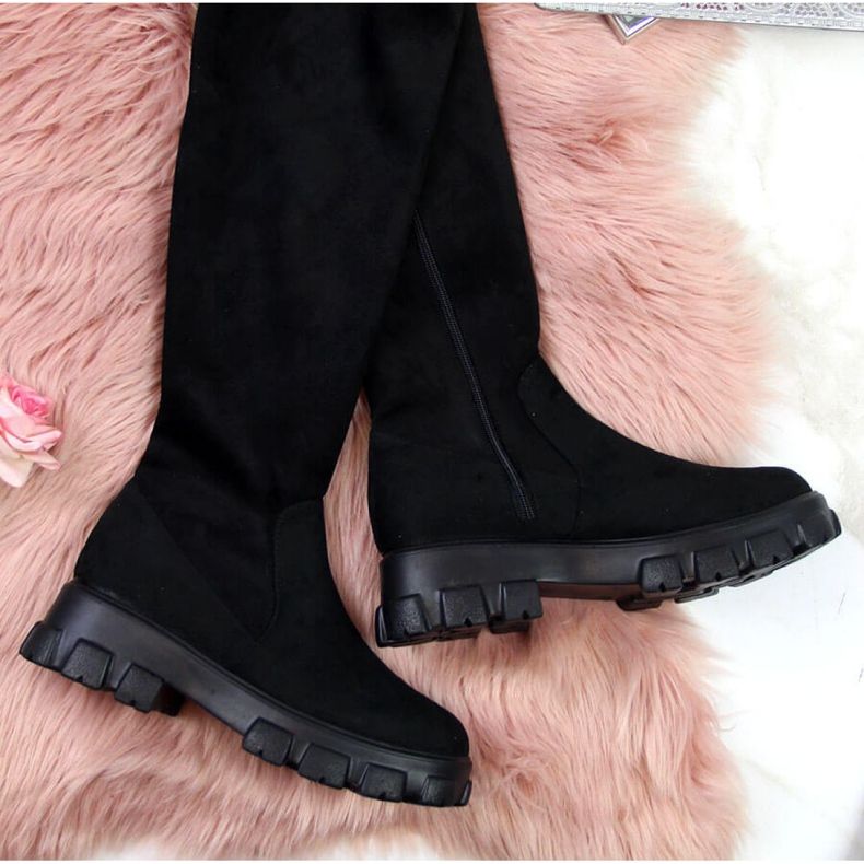 Bottines noires sur la plateforme Navy Dot W WOL12 2