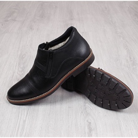 Bottes en cuir confortables M Rieker 15381-00 le noir 1