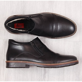 Bottes en cuir confortables M Rieker 15381-00 le noir 2