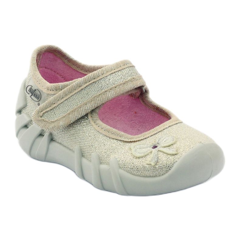 Chaussons fille Nœud Befado doré 1