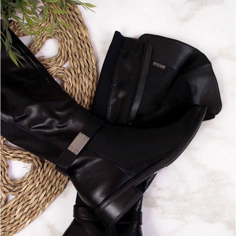 Bottes noires isolées avec élastique Filippo W PAW283 2