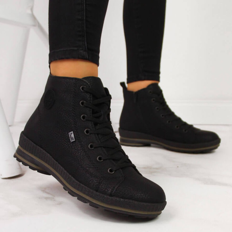 Rieker W Z2400 noir chaussures de randonnée confortables le noir 1