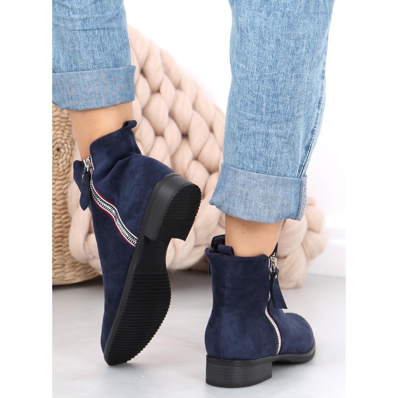Bottines en daim bleu marine Isabel 1