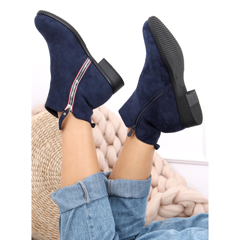 Bottines en daim bleu marine Isabel 2