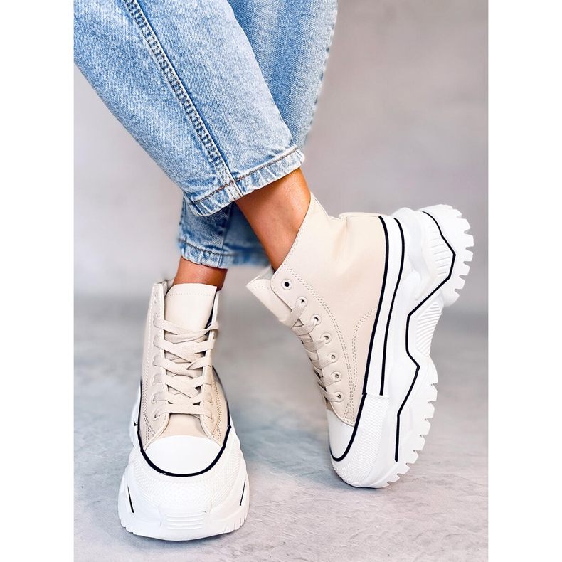 Baskets à semelle haute Corbel Beige 1 Baskets à semelle haute Corbel Beige 1